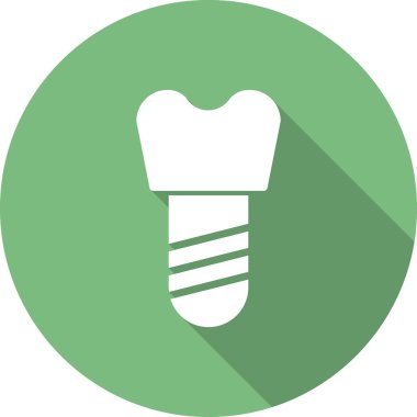 diş implantı simgesi, vektör illüstrasyonu