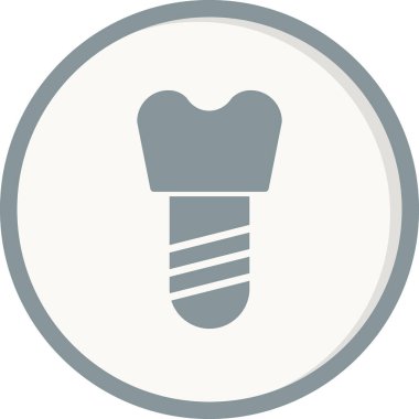 diş implantı simgesi, vektör illüstrasyonu