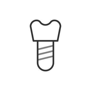 diş implantı simgesi, vektör illüstrasyonu
