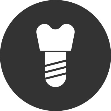 diş implantı simgesi, vektör illüstrasyonu