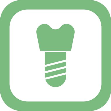 diş implantı simgesi, vektör illüstrasyonu