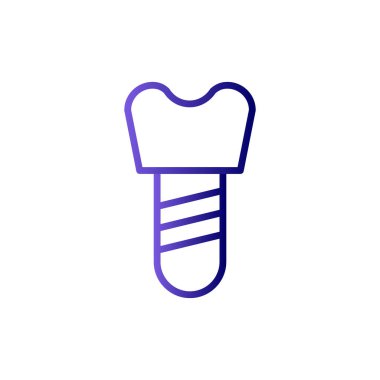 diş implantı simgesi, vektör illüstrasyonu
