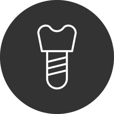 diş implantı simgesi, vektör illüstrasyonu