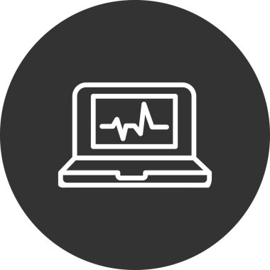 Dizüstü bilgisayarın vektör illüstrasyonu, simgesi 