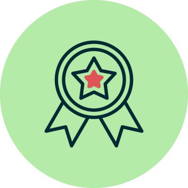 Madalya simgesi, vektör illüstrasyonu  