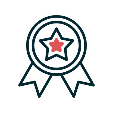 Madalya simgesi, vektör illüstrasyonu  