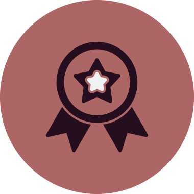 Madalya simgesi, vektör illüstrasyonu  