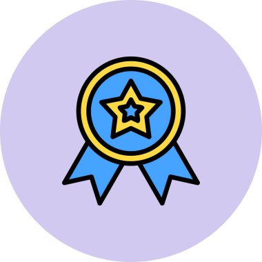 Madalya simgesi, vektör illüstrasyonu  