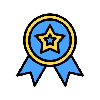 Madalya simgesi, vektör illüstrasyonu  