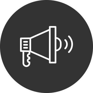 megafon vektör ince çizgi simgesi 