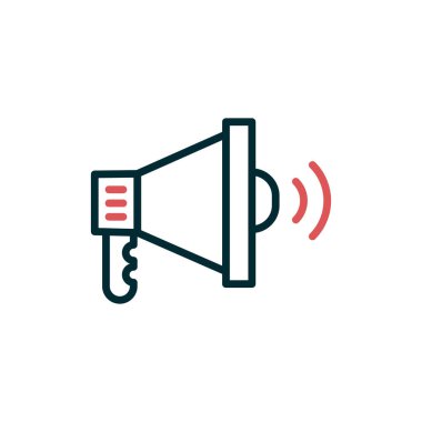 megafon vektör ince çizgi simgesi 