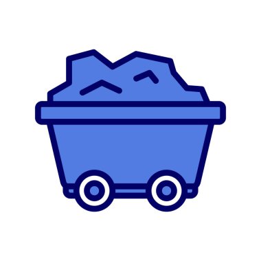 Kömür madeni ikonu. Web için maden arabası vektör simgelerinin özet çizimi 