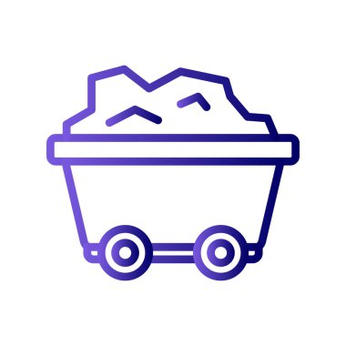 Kömür madeni ikonu. Web için maden arabası vektör simgelerinin özet çizimi 