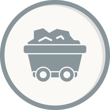 Kömür madeni ikonu. Web için maden arabası vektör simgelerinin özet çizimi 