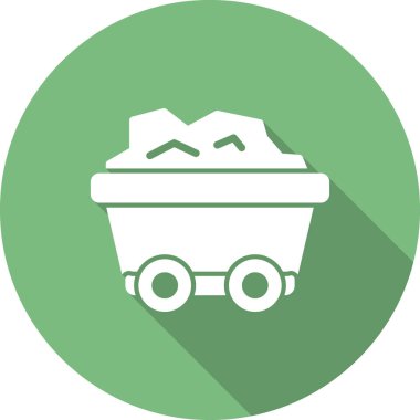 Kömür madeni ikonu. Web için maden arabası vektör simgelerinin özet çizimi 