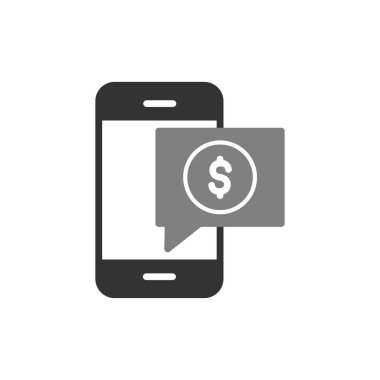 Cep telefonu simgesi, vektör illüstrasyonu 