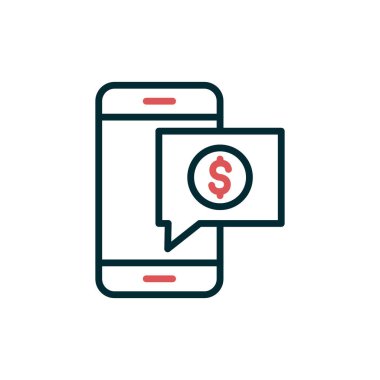 Cep telefonu simgesi, vektör illüstrasyonu 