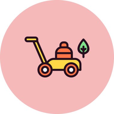 Çim biçme makinesinin basit vektör simgesi 