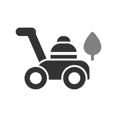 Çim biçme makinesinin basit vektör simgesi 