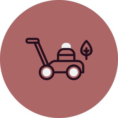 Çim biçme makinesinin basit vektör simgesi 