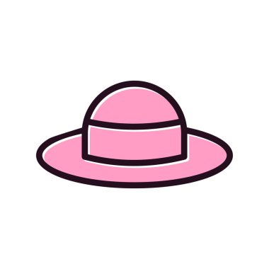 Şapka ikonu. Web için aksesuar vektör simgelerinin düz çizimi