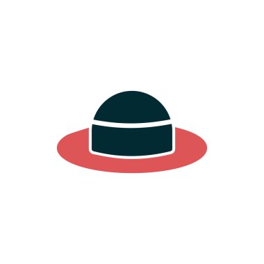 Şapka ikonu. Web tasarımı için kovboy vektör sembolünün düz çizimi