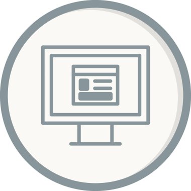 Bilgisayar ekranında web sayfası, basit vektör illüstrasyonu