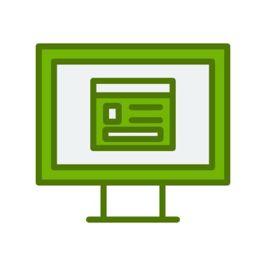 Bilgisayar ekranında web sayfası, basit vektör illüstrasyonu