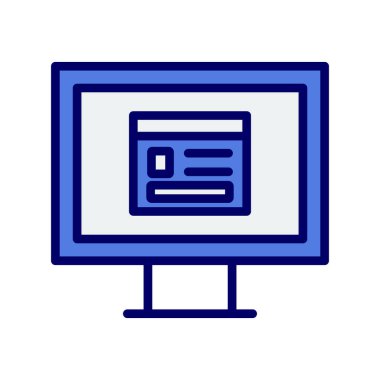 Bilgisayar ekranında web sayfası, basit vektör illüstrasyonu