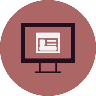 Bilgisayar ekranında web sayfası, basit vektör illüstrasyonu