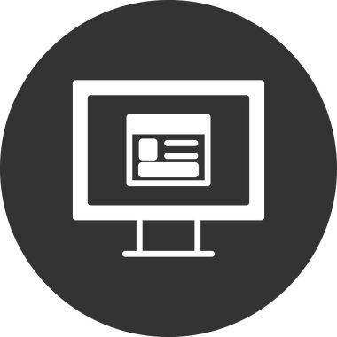 Bilgisayar ekranında web sayfası, basit vektör illüstrasyonu