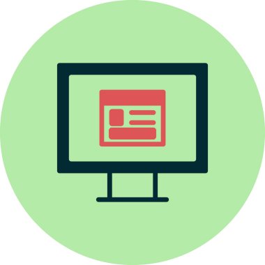 Bilgisayar ekranında web sayfası, basit vektör illüstrasyonu