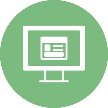 Bilgisayar ekranında web sayfası, basit vektör illüstrasyonu