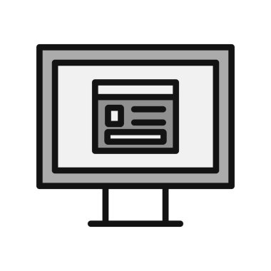 Bilgisayar ekranında web sayfası, basit vektör illüstrasyonu