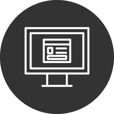 Bilgisayar ekranında web sayfası, basit vektör illüstrasyonu