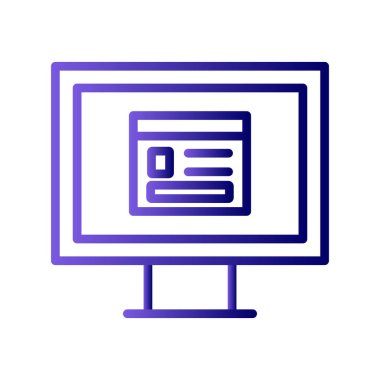 Bilgisayar ekranında web sayfası, basit vektör illüstrasyonu