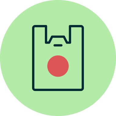 Plastik Torba simgesi, vektör illüstrasyonu