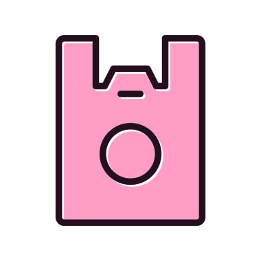 Plastik Torba simgesi, vektör illüstrasyonu