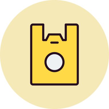 Plastik Torba simgesi, vektör illüstrasyonu