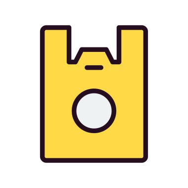 Plastik Torba simgesi, vektör illüstrasyonu