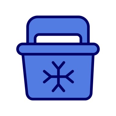 Taşınabilir Buzdolabı simgesi, vektör illüstrasyonu  