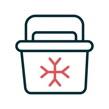 Taşınabilir Buzdolabı simgesi, vektör illüstrasyonu  