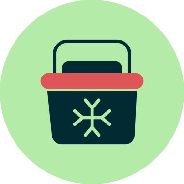 Taşınabilir Buzdolabı simgesi, vektör illüstrasyonu