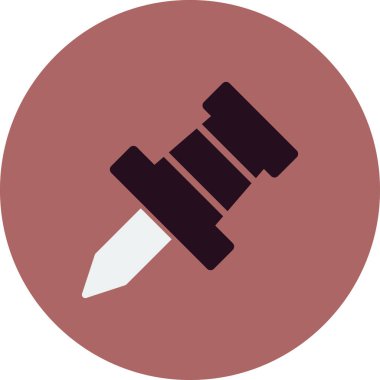 Tek basınçlı pin simgesinin vektör illüstrasyonu 