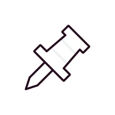 Tek basınçlı pin simgesinin vektör illüstrasyonu 