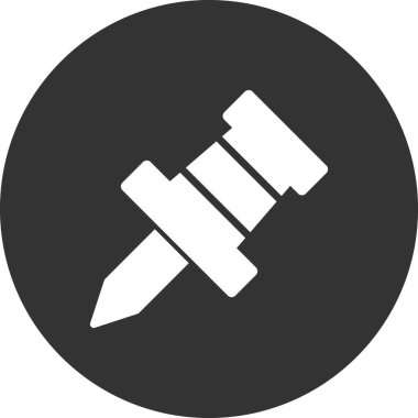 Tek basınçlı pin simgesinin vektör illüstrasyonu 