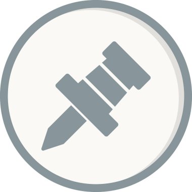 Tek basınçlı pin simgesinin vektör illüstrasyonu 