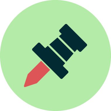 Tek basınçlı pin simgesinin vektör illüstrasyonu 