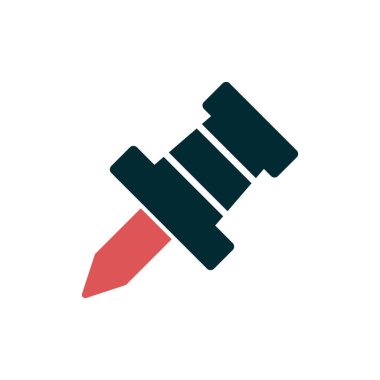 Tek basınçlı pin simgesinin vektör illüstrasyonu 