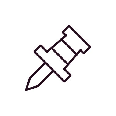 Tek basınçlı pin simgesinin vektör illüstrasyonu 